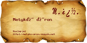 Metykó Áron névjegykártya